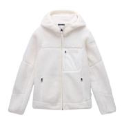 Witte Fleece Jas met Capuchon Napapijri , White , Dames