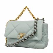 Pre-owned Leather chanel-bags Chanel Vintage , Blue , Dames