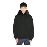 Faux-Fur Hood Sweatshirt met Logo Borduursel Marni , Black , Heren