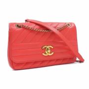 Pre-owned Leather chanel-bags Chanel Vintage , Red , Dames