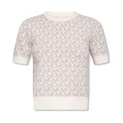 Monogram Crème Beige T-Shirt Michael Kors , Beige , Dames