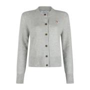 Baby Fox Patch Cardigan Sweaters Maison Kitsuné , Gray , Dames