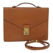 Pre-owned Leather briefcases Louis Vuitton Vintage , Brown , Dames