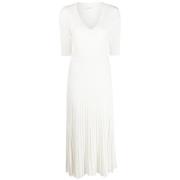 Witte Gebreide Jurk Katoen Nylon P.a.r.o.s.h. , White , Dames