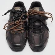 Pre-owned Leather sneakers Miu Miu Pre-owned , Brown , Dames