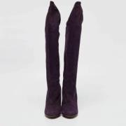 Pre-owned Suede boots Moschino Pre-Owned , Purple , Dames