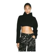 Wollen Turtleneck Cropped Sweater Marni , Black , Dames