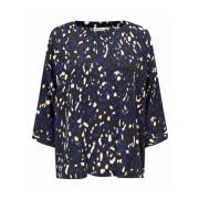 Blauwe Middeleeuwse Top met Wijde Mouwen Masai , Blue , Dames