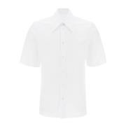 Katoenen Poplin Casual Overhemd met Stijve Kraag Maison Margiela , Whi...