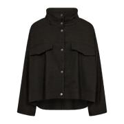 Boxy Jacket met Klepzakken Co'Couture , Black , Dames