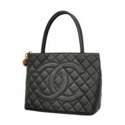 Pre-owned Leather totes Chanel Vintage , Black , Dames