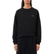 Zwarte Oversized Sportieve Trui Lacoste , Black , Dames