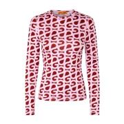 Chique longsleeve top met logopatroon Stine Goya , Pink , Dames