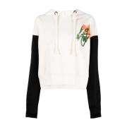 Witte Iris Print Hoodie Sweater JW Anderson , White , Dames