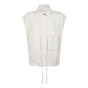 Stijlvolle Vest met Zakken Pinko , White , Dames