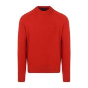 Rode Wol Crew Neck Trui Barbour , Red , Heren