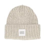 Grijze Beanie van Wolmix met UGG Logo Patch UGG , Gray , Dames