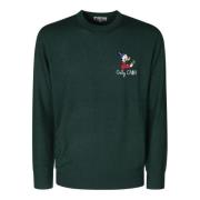 Wollen Crew Neck Pullover met Lettering MC2 Saint Barth , Green , Here...