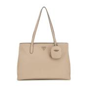 Power Play Tech Tote Taupe Tas Guess , Brown , Dames