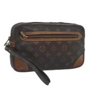 Pre-owned Canvas clutches Louis Vuitton Vintage , Brown , Dames