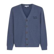 Handgeschreven Comfort Cardigan Sweaters Maison Kitsuné , Blue , Heren