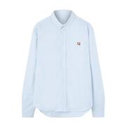 Blauw Klassiek Oxford Overhemd met Fox Head Maison Kitsuné , Blue , He...