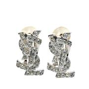 Pre-owned Metal earrings Yves Saint Laurent Vintage , Gray , Dames