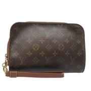 Pre-owned Canvas clutches Louis Vuitton Vintage , Brown , Dames