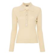 Fijne Rib Merinos Polo Shirt Beige Joseph , Beige , Dames