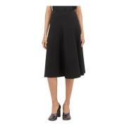 Elastische Taille Midi Rok The Row , Black , Dames