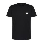 Logo-plaque T-shirt Zwart Katoen Italië Dolce & Gabbana , Black , Here...