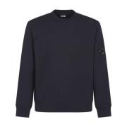 Diagonal Raised Fleece Crew Neck Sweaters C.p. Company , Blue , Heren