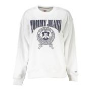 Witte Sweatshirt met Print en Lange Mouwen Tommy Hilfiger , White , Da...