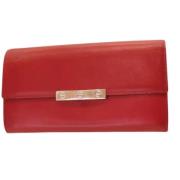 Pre-owned Leather wallets Cartier Vintage , Red , Dames