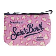 Neopreen clutch met print en rits MC2 Saint Barth , Pink , Dames