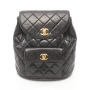 Pre-owned Leather backpacks Chanel Vintage , Black , Dames