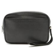 Pre-owned Leather clutches Louis Vuitton Vintage , Black , Heren