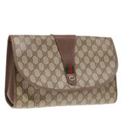 Pre-owned Leather clutches Gucci Vintage , Beige , Dames