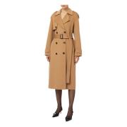 Wollen Trenchcoat Kameel Elisabetta Franchi , Brown , Dames