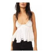 Boho Kant Camisole Top Free People , White , Dames