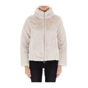 Omkeerbare hoge hals bont of gewatteerde jas Colmar , Beige , Dames