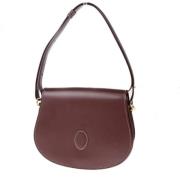 Pre-owned Leather shoulder-bags Cartier Vintage , Brown , Dames