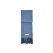 Blauwe Logo Geborduurde Sjaal Marni , Blue , Heren