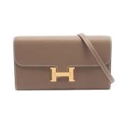 Pre-owned Leather shoulder-bags Hermès Vintage , Brown , Dames