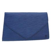 Pre-owned Leather clutches Louis Vuitton Vintage , Blue , Dames