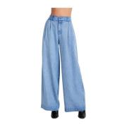 Greta Geplooide Wijde Broek Bella Dahl , Blue , Dames