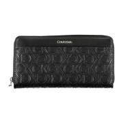 Damesportemonnee Zwart Rfid Ritssluiting Calvin Klein , Black , Dames