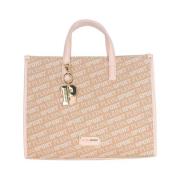 Pastelroze Shopping Bag met Schouderband Plein Sport , Pink , Dames