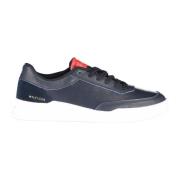 Blauwe Sportieve Veterschoenen met Logo Tommy Hilfiger , Blue , Heren