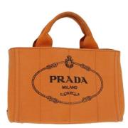 Pre-owned Canvas prada-bags Prada Vintage , Orange , Dames